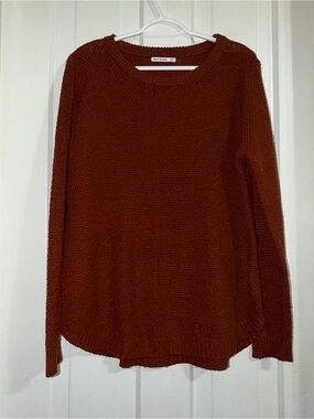 Women's size XL Rust Brown Textured Knit Sweater fall season